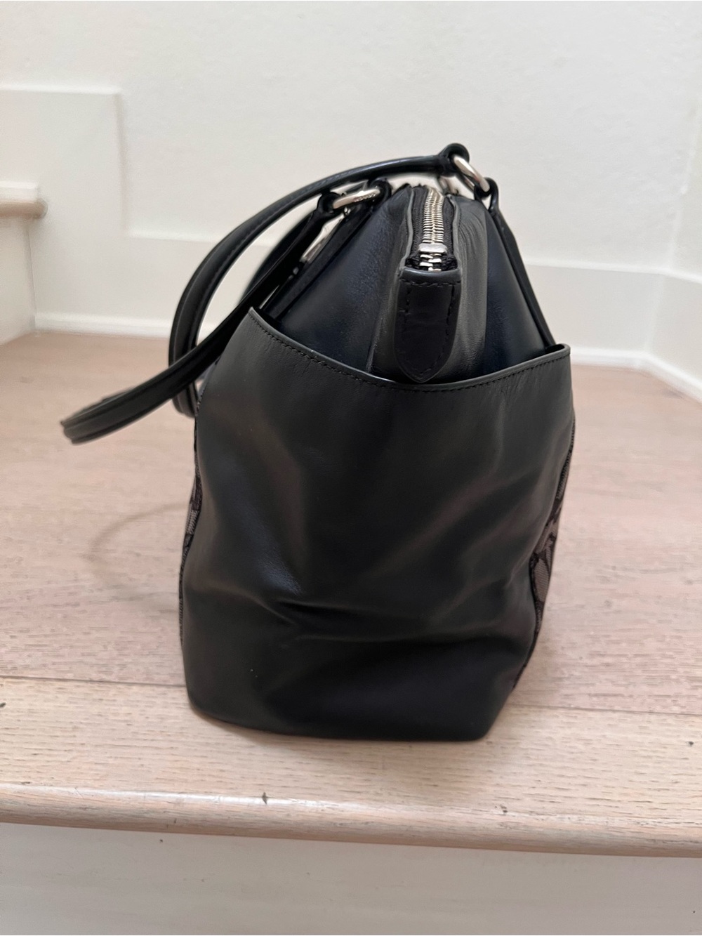 Authentic Coach Brown & Black Signature Canvas and leatherTote - Picture 11 of 12